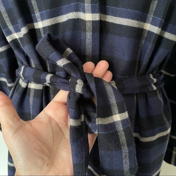 Free People X Closed Blue Flannel Johenna Midi Dress NWT 100% Cotton - Picture 6 of 10